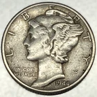 1944-P Mercury Dime 10c Good Circulated Condition 90% Silver US Coin - 3279