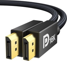 16K Displayport Cable 2.1, VESA Certified DP Cord 16K60Hz,8K120Hz,4K240Hz, Di...