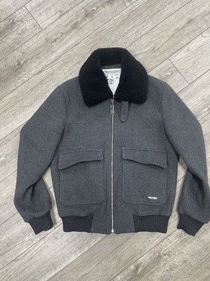 L- Off-White wool bomber aviator jacket