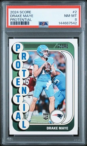 2024 PANINI SCORE PROTENTIAL #2 DRAKE MAYE ROOKIE RC PSA 8