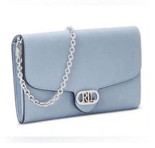 Ralph Lauren Leather Medium Adair Wallet Crossbody Bag Estate Blue 175