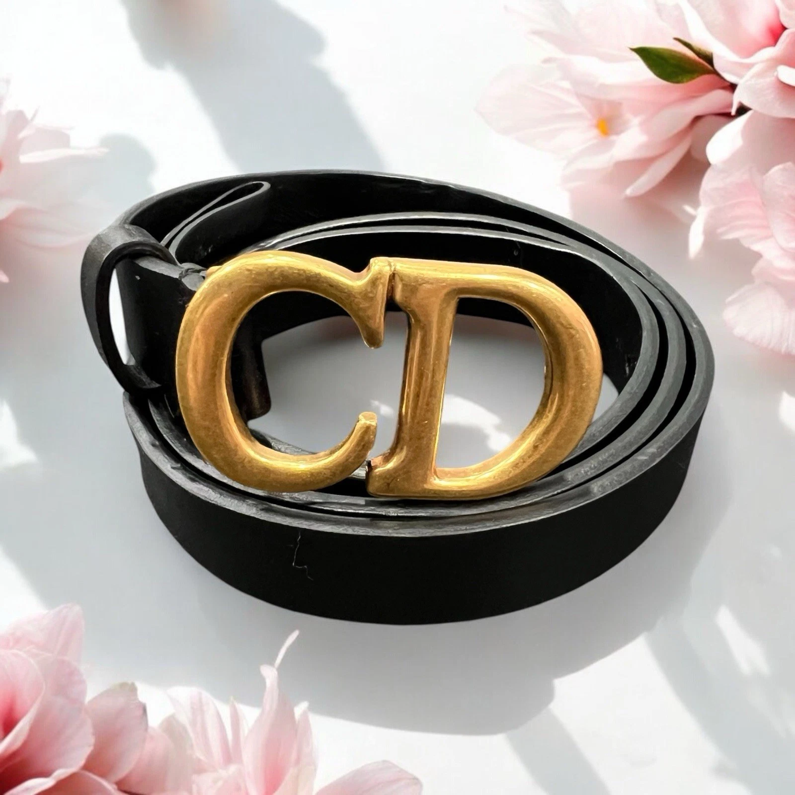 Ceinture de selle Christian Dior noir ultra doux veau 20 mm taille 75/28