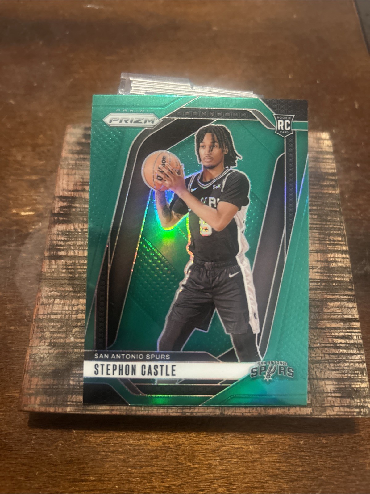 2024-2025 Prizm Stephon Castle Green #234 Rookie RC Spurs Clean