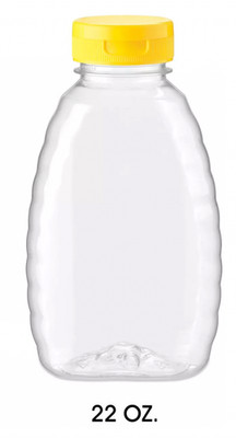 Empty Honey/Condiment Bottles - NEW -- Set of 10 bottles with lid (22oz size)