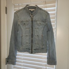 Vintage Tommy Hilfiger DENIM Jean Jacket. Y2K 1990s Womens size M. Zip Up.