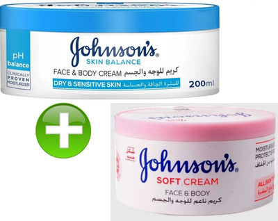 Johnson's Skin Balance Cream (200 ml) + Johnson's 24 Hour Moisture Soft Cream