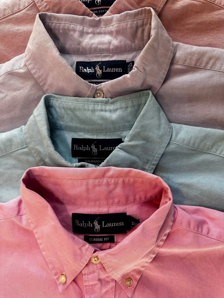 LOTE DE 8 botones delanteros manga larga Ralph Lauren TALLA 16-161/2 1/2-34/35 # 32 Foto 4 de 4