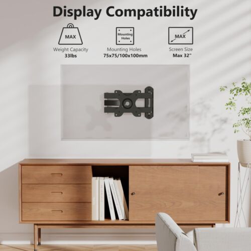TV Wandhalterung Gelenkig LCD Monitor Vollbeweglich 15 Zoll Verlängerungsarm Neigbar... - Bild 2 von 8