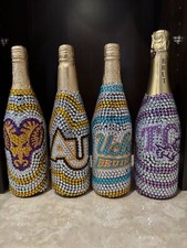 Handmade Detailed Bling Bottle With Mascot For College Acceptance Or Grad Gift
