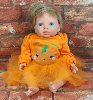 *Wunderschön* Chad Valley Tiny Treasures Puppe mit weichem Körper gewichtet 18 Zoll