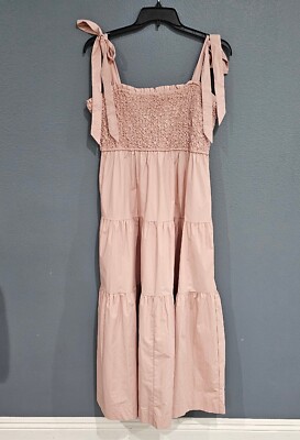 knee length dresses for ladies Toes in The Sand Smocked Midi in Hot Pink M / Hot-Pink main image 1