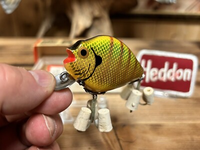 Leurre De Pêche Vintage Heddon Punkinseed 740 – Bois – Vers 1940 – Boîte D'origine