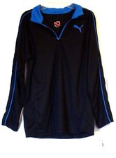 Boys' PUMA Kids Black color 1/4 Zip Track outwear Pullover Size L 100 Polyester