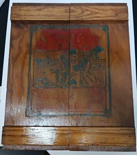 Handmade Vintage Wooden Shadow Box Hanging Shelf w/Doors 9 Slots Pepsi