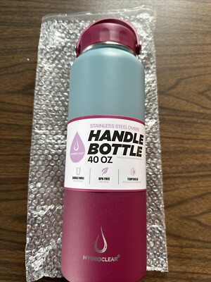 HydroClear 40oz STAINLESS STEEL HANDLE BOTTLE RED-OMBRE