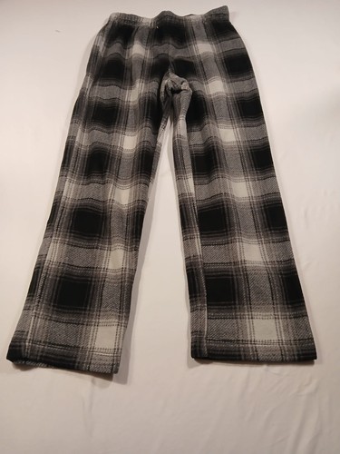Skims Flannel Pajama Pants Girls Size 7 Gray Black Plaid Polyester Pull On G99 - Picture 2 of 3