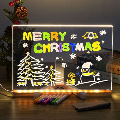 DIY Drawing Board LED Note Board with Colors Acrylic Dry Erase Board with Light - Picture 17 of 18