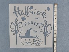 NEW HALLOWEEN PARTY STENCIL REUSABLE  DURABLE PLASTIC JACK-O-LANTERNS BATS
