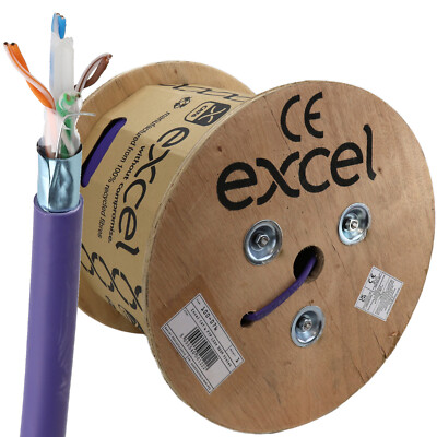 Excel Kupfer Cat6 Netzwerkkabel f/UTP raucharm LSOH Euroclass Dca 305m violett