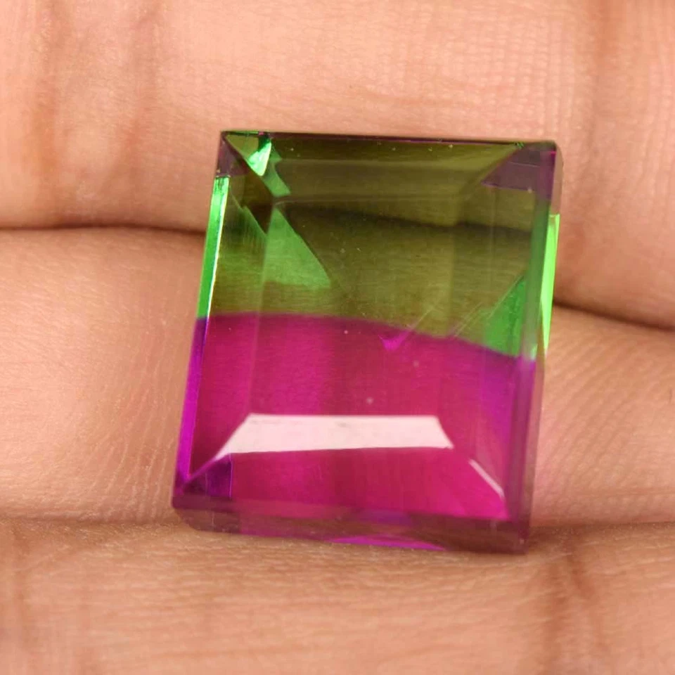 Dual Color Watermelon Tourmaline 29.85 Ct Emerald Facet Cut True Precious Gem - Image 4 of 4