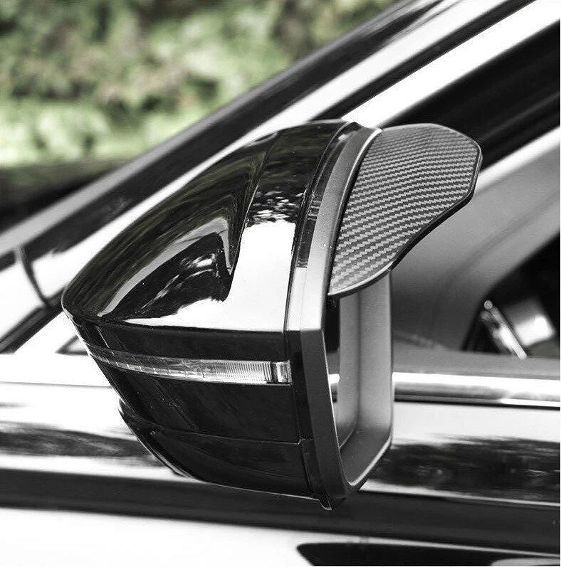 Para Accesorios Volkswagen Espejo Lluvia Visera Protector, Fibra Carbono Textura Ceja Foto 2 de 4