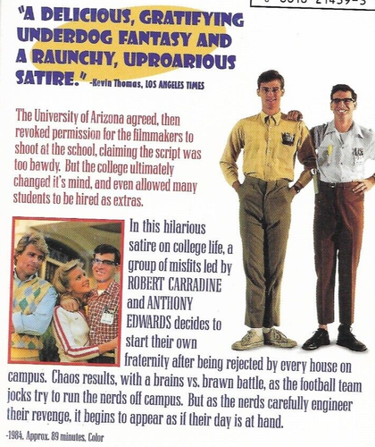 Revenge Of The Nerds Robert Carradine Anthony Edwards 1996 VHS - Picture 8 of 8