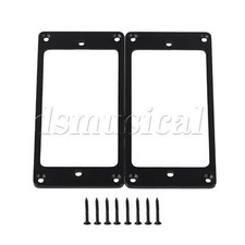2x Humbucker Pickup Ring Flat Bottom Thickness 3mm BK