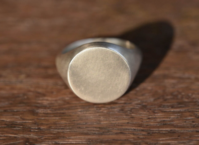 OVY Silver Signet Ring 9号 IX Oval Signet Ring Hawks Eye Silver