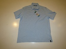 NWT Mens PERRY ELLIS Light Blue Heather Slub Casual Polo S/S Shirt Sz XL X-Large