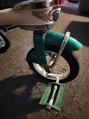 ✨️Antique✨️ Aqua Blue Kids Metal Hedstrom Tricycle - Picture 3 of 14