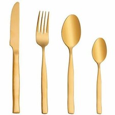 Flatware Sets, Stainless Steel Eating Utensil Set 4 PCS, Include Knife/Fork/Sp..
