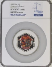 2023 DUNGEONS AND DRAGONS - 1 OZ. SILVER COIN - NGC PF70 FIRST RELEASES