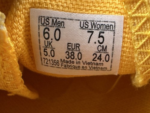 Vans Slip On Checkerboard Womens Yellow Gold Athletic Shoes Sneakers Size 7.5 - Picture 4 of 7