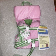 NEW KIDDER PINK AND GREEN INFANT LIFE JACKET SIZE LESS THAN 50 Lbs
