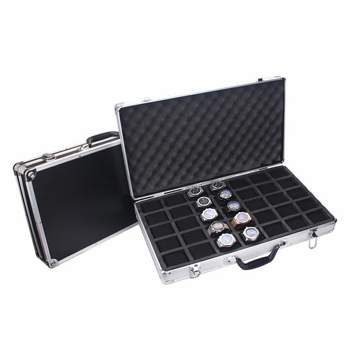 Caja de almacenamiento de relojes de alta calidad 35 ranuras maleta de aluminio colección de joyas - Imagen 2 de 12