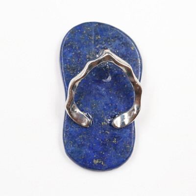 Natural Flip Flop Slipper Shaped Gemstone Crystal Stone Pendant Necklace Jewelry