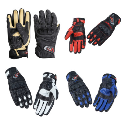 PB Dell Leather Motorcycle Gloves With Knox SPS Armoured Motorbike Racing  Sports