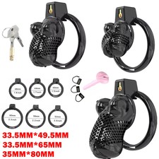 Black For Cobra Chastity Sissy Cage Device Breathable Resin Invisible Lock Rings