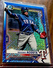 2021 Bowman Chrome BLUE Mojo Maximo Acosta # BCP163 - Texas Rangers