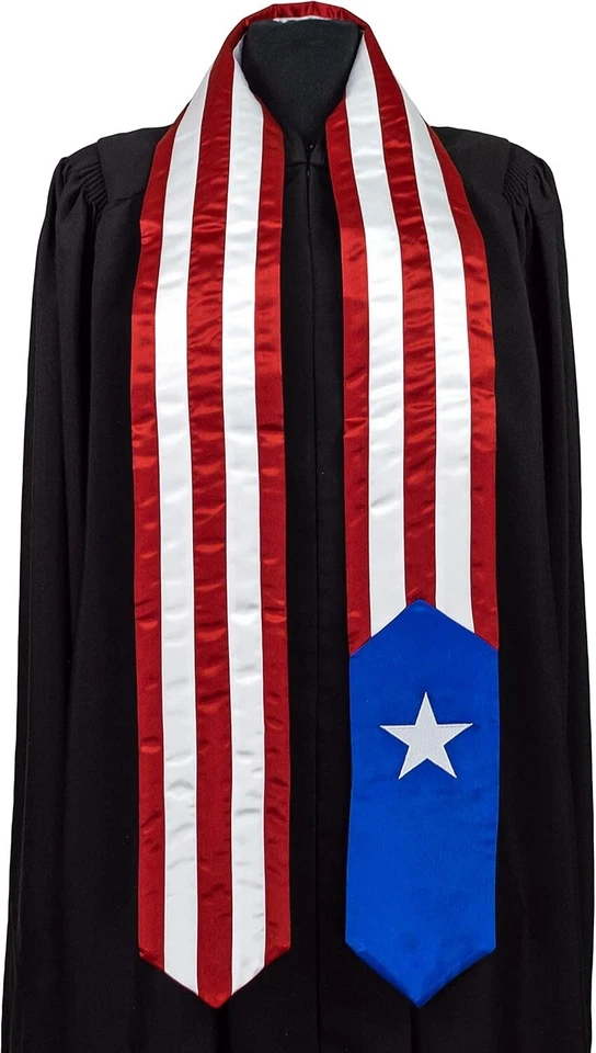 Faja de Graduación Poliéster Adulto Unisex Diseño Bandera Estudio en el Extranjero Recuerdo Foto 3 de 3