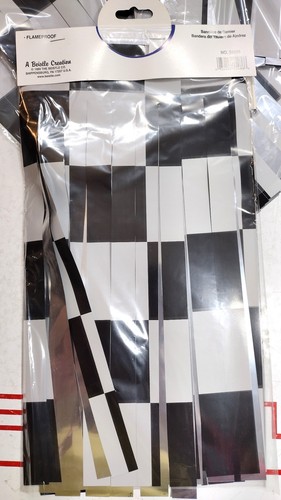 Racing Banner Shiny Metallic Party Fringe Checkered Flag Decorations (6 pc) - Picture 5 of 10