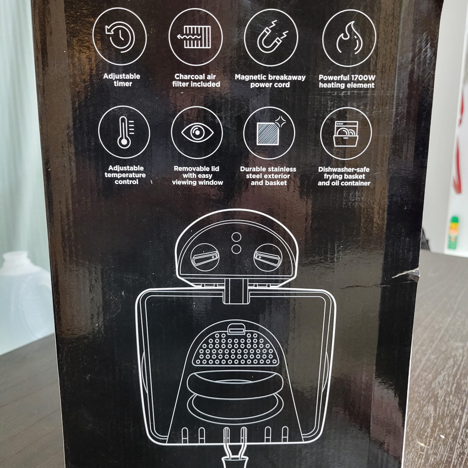 Chefman 4.5 Quart Deep Fryer w/Basket Strainer XL Jumbo Size Adjustable Tempe...