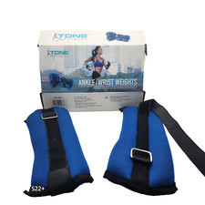 Tone Fitness Pair of Ankle Wrist Weights 1 each Blue Black