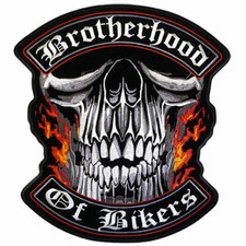 12" BROTHERHOOD OF BIKERS BIKER MOTORCYCLE EMBROIDERED JACKET PATCH