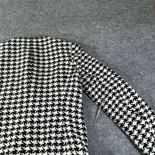 Talbots Blazer Womens 4 Black and White Houndstooth Wool Blend Lined Zip Jacket - Picture 10 of 20