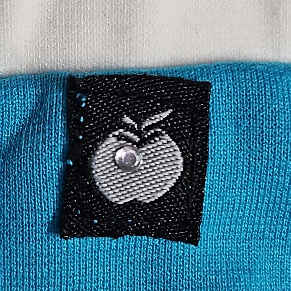 NWT Vintage Y2K Apple Bottoms Teal Blue Wht Shorts Jumpsuit Romper Slvless Sz 1X - Image 4 of 4