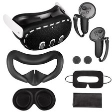 Face Cover Lens Cover Eye Cover VR Cleaning Cloth Thumb Grips Kit for Quest 3