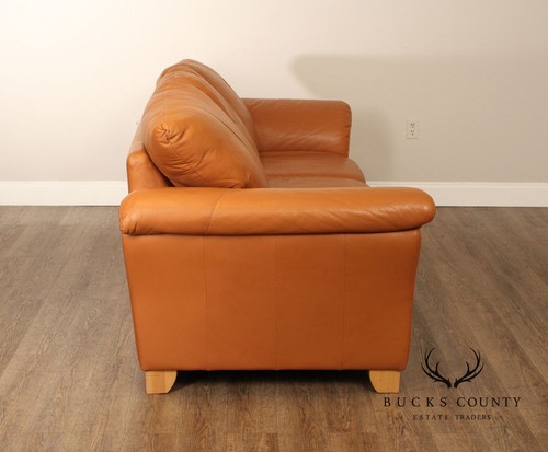 Post Modern Three Seat Italian Leather 'Sonora' Sofa - Picture 17 of 21