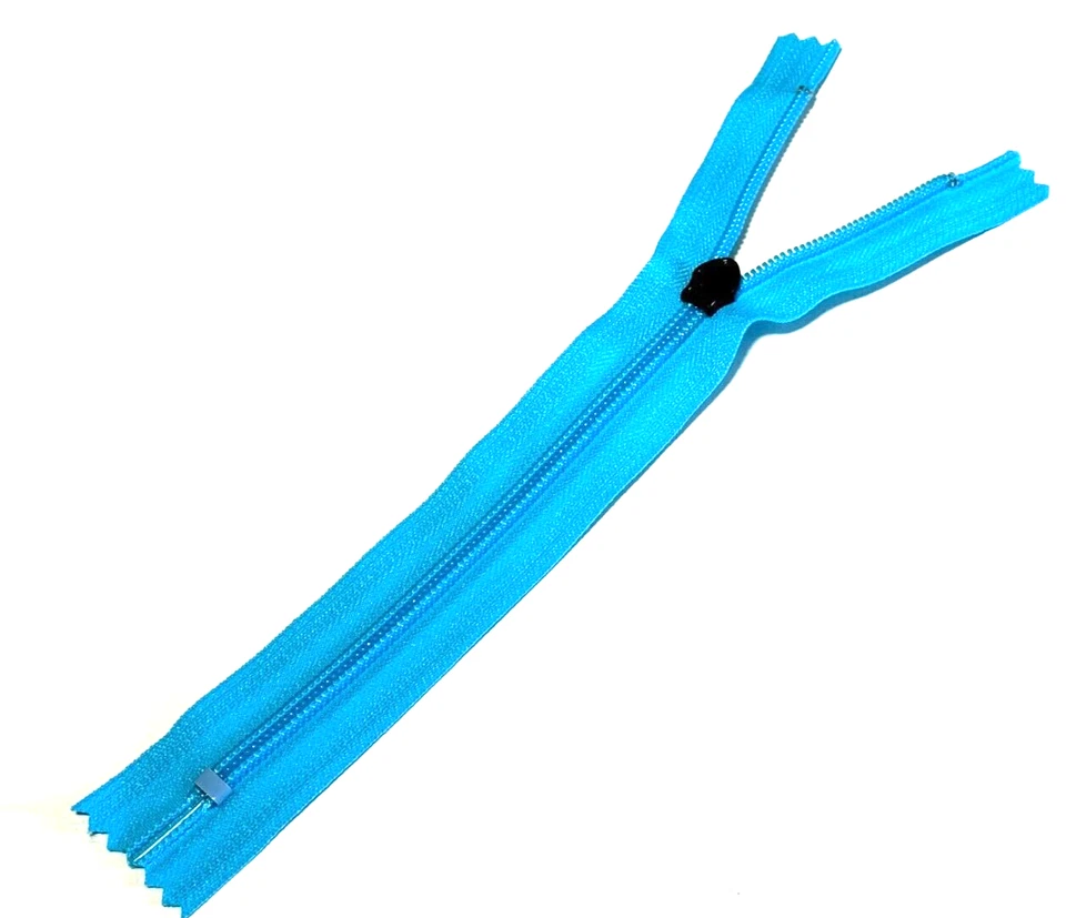 New YKK Color Blue #547 Nylon Coil Jacket Zipper - 100 Pack - Length 9.5" - Image 2 of 4