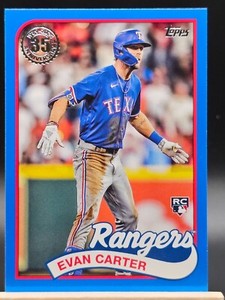 2024 Topps Series 2 Evan Carter RC BLUE 1989 Topps Texas Rangers #89B2-45